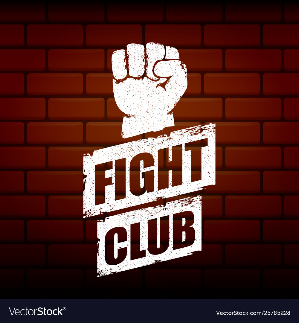 Fight club logo or label with grunge black vector image Fight club logo or label with grunge black