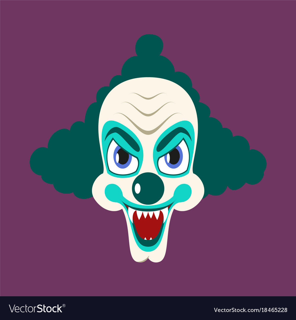 Flat icons on theme funny clown vampire