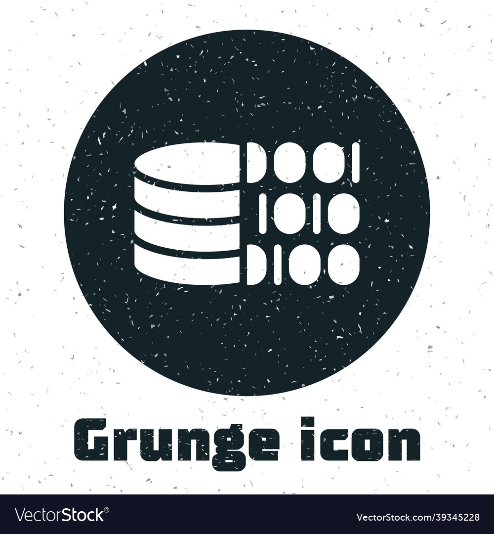 Grunge binäre Code-Symbol isoliert auf weiß