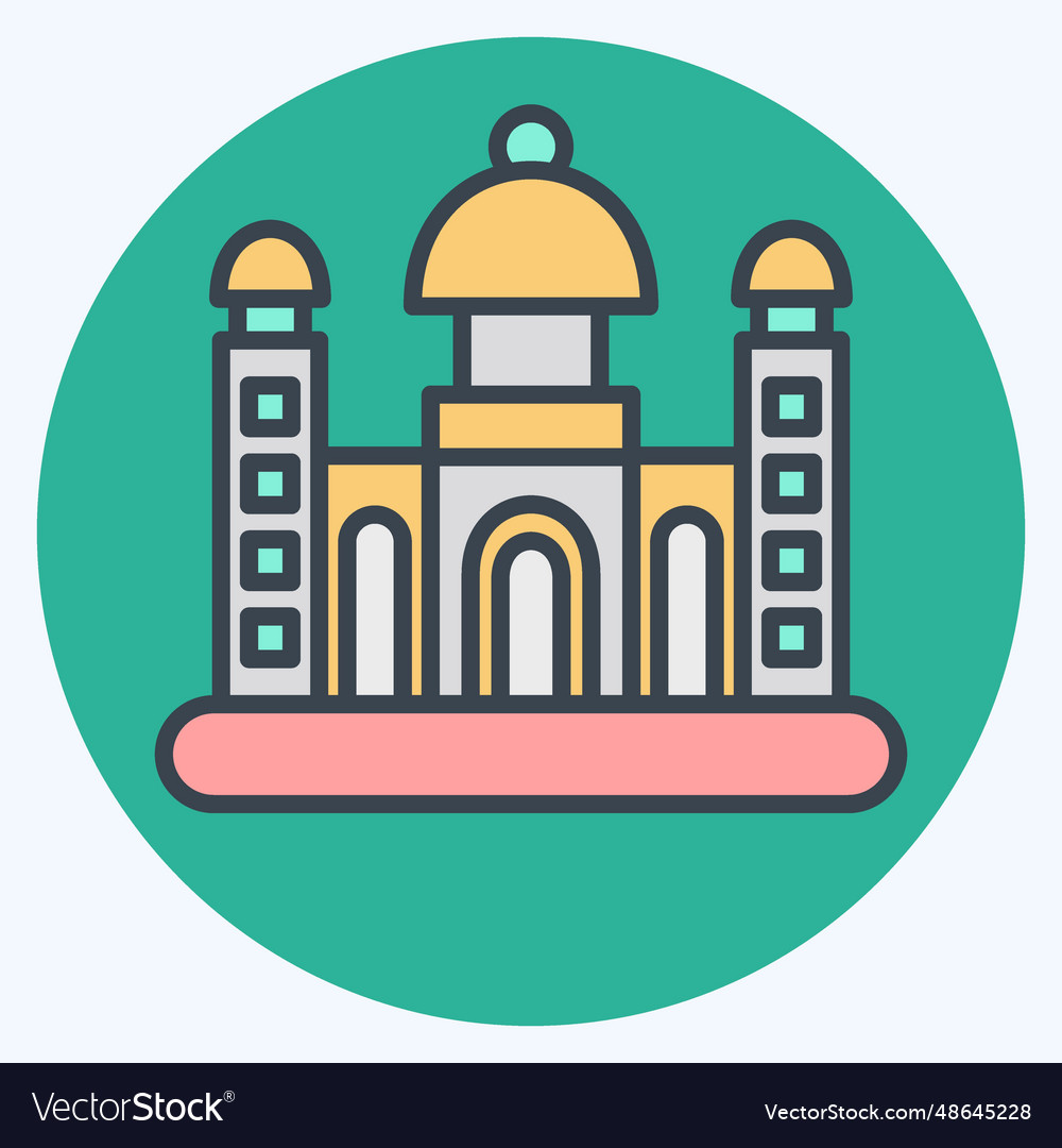 Icon dhaka related to capital symbol color mate Vector Image