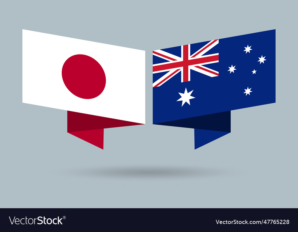 Japan and australia flags australian and japanese Vector Image