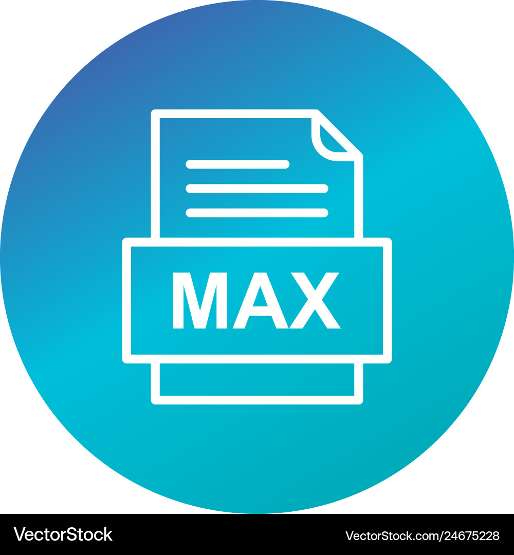 Max file document icon Royalty Free Vector Image