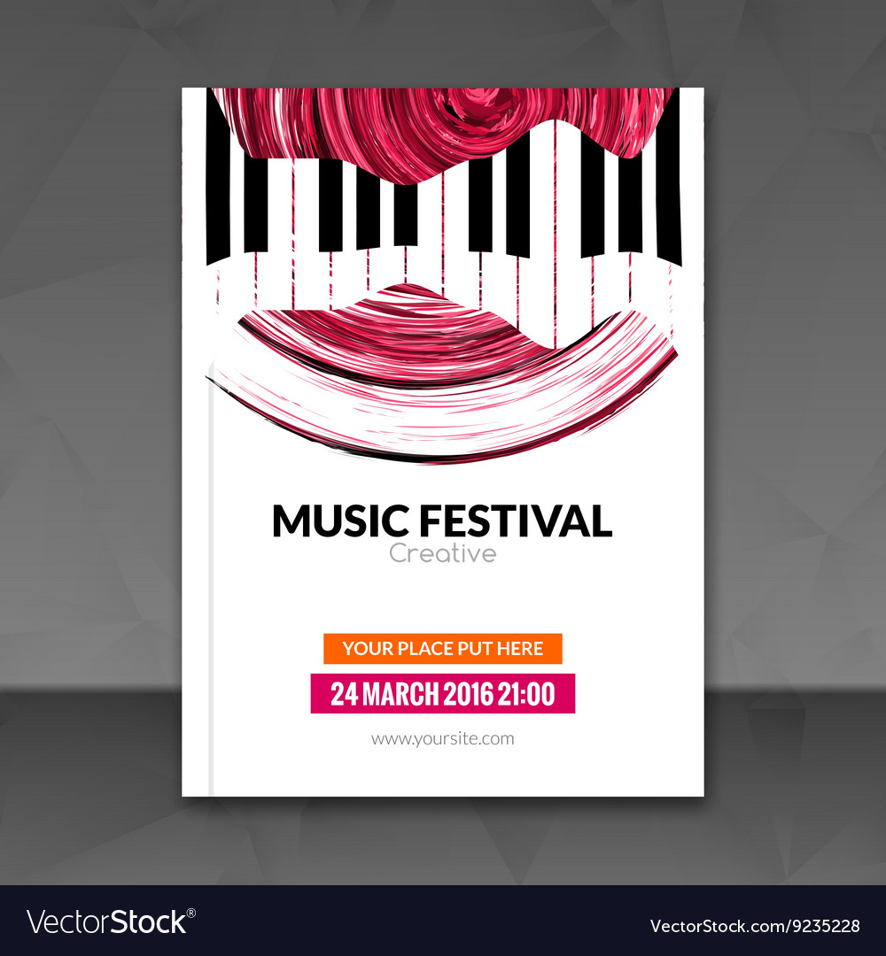 Music Festival Poster Background Flyer Template Vector Image