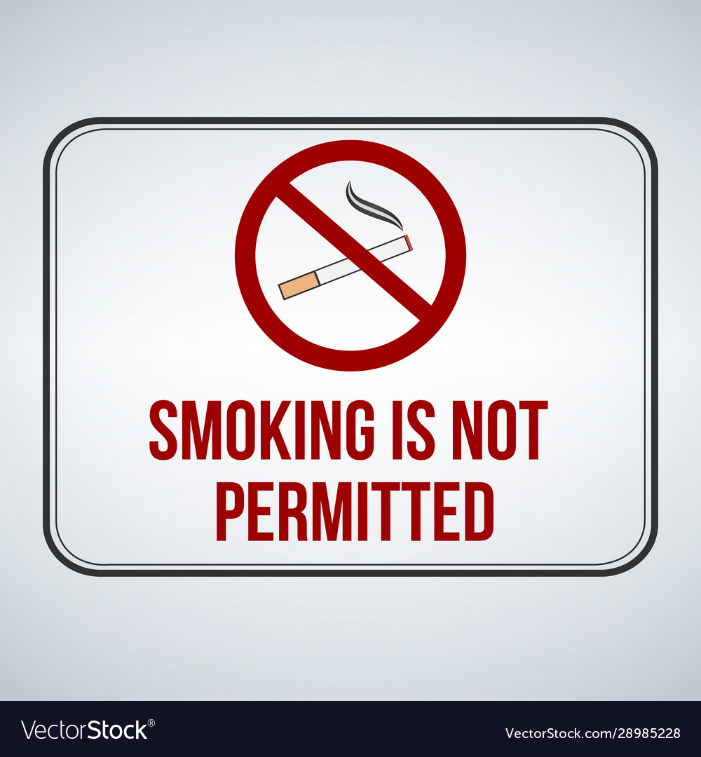 No smoking sign is not permitted isolated Vector Image