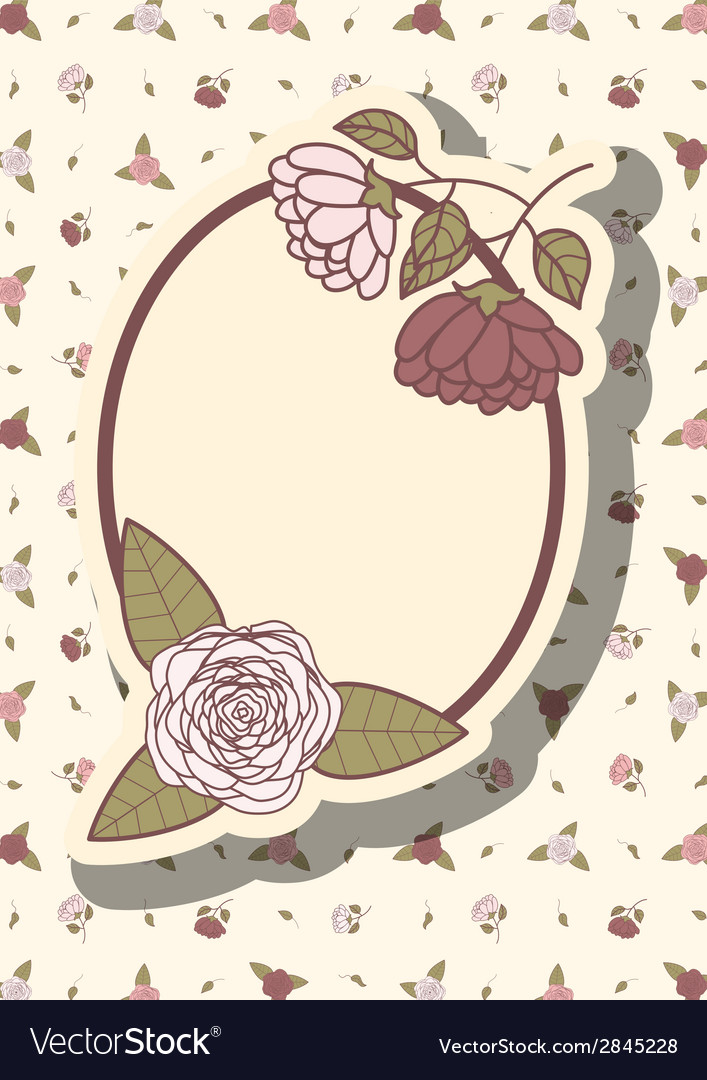 Retro frame with abstract flowers event design