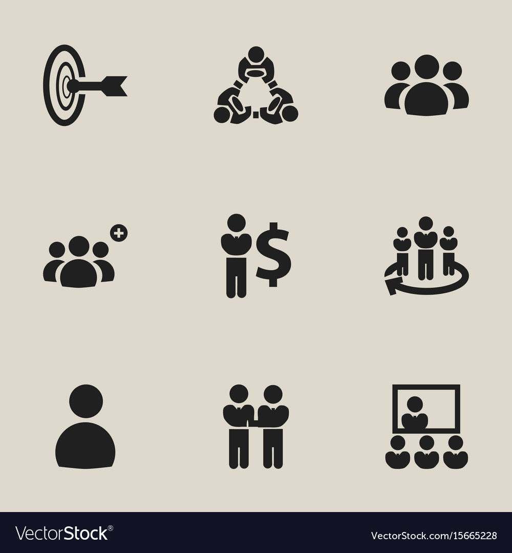 Set of 9 editable community icons includes Vector Image