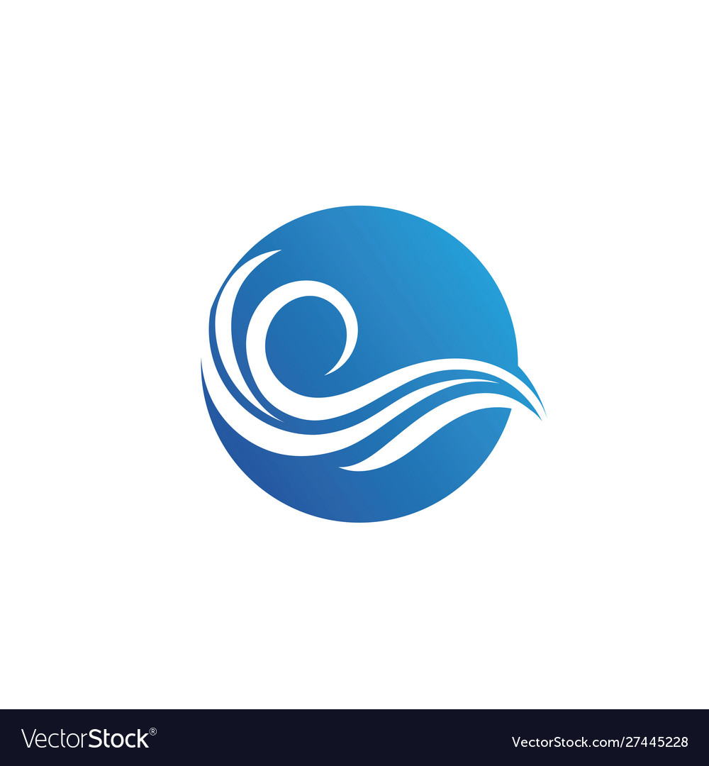 Water wave design logo Royalty Free Vector Image