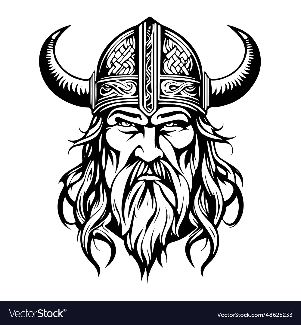 Amazing lovely viking emblem logo art Royalty Free Vector