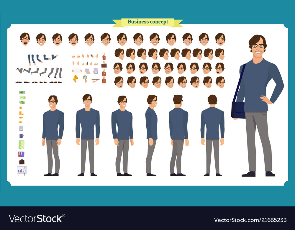 Business Character Set - Multiple Views