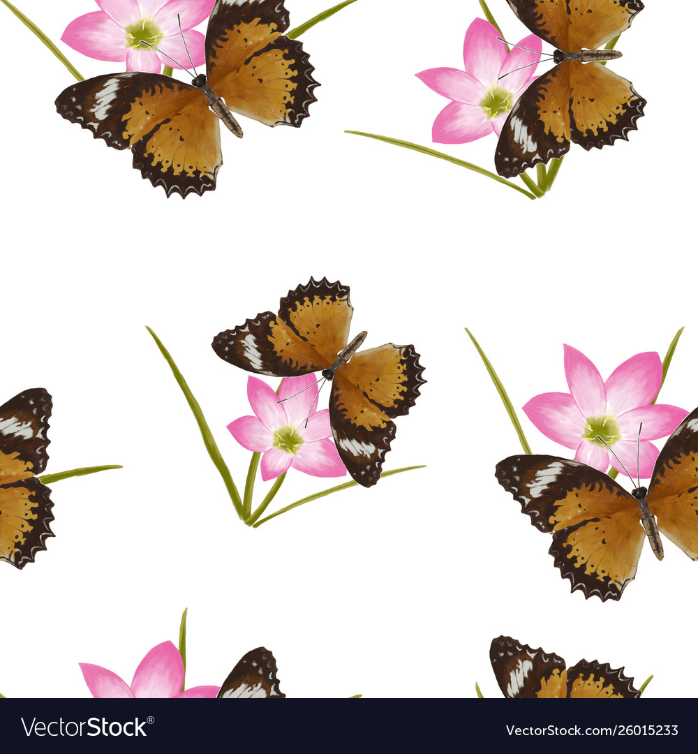 Butterfly flowers seamless