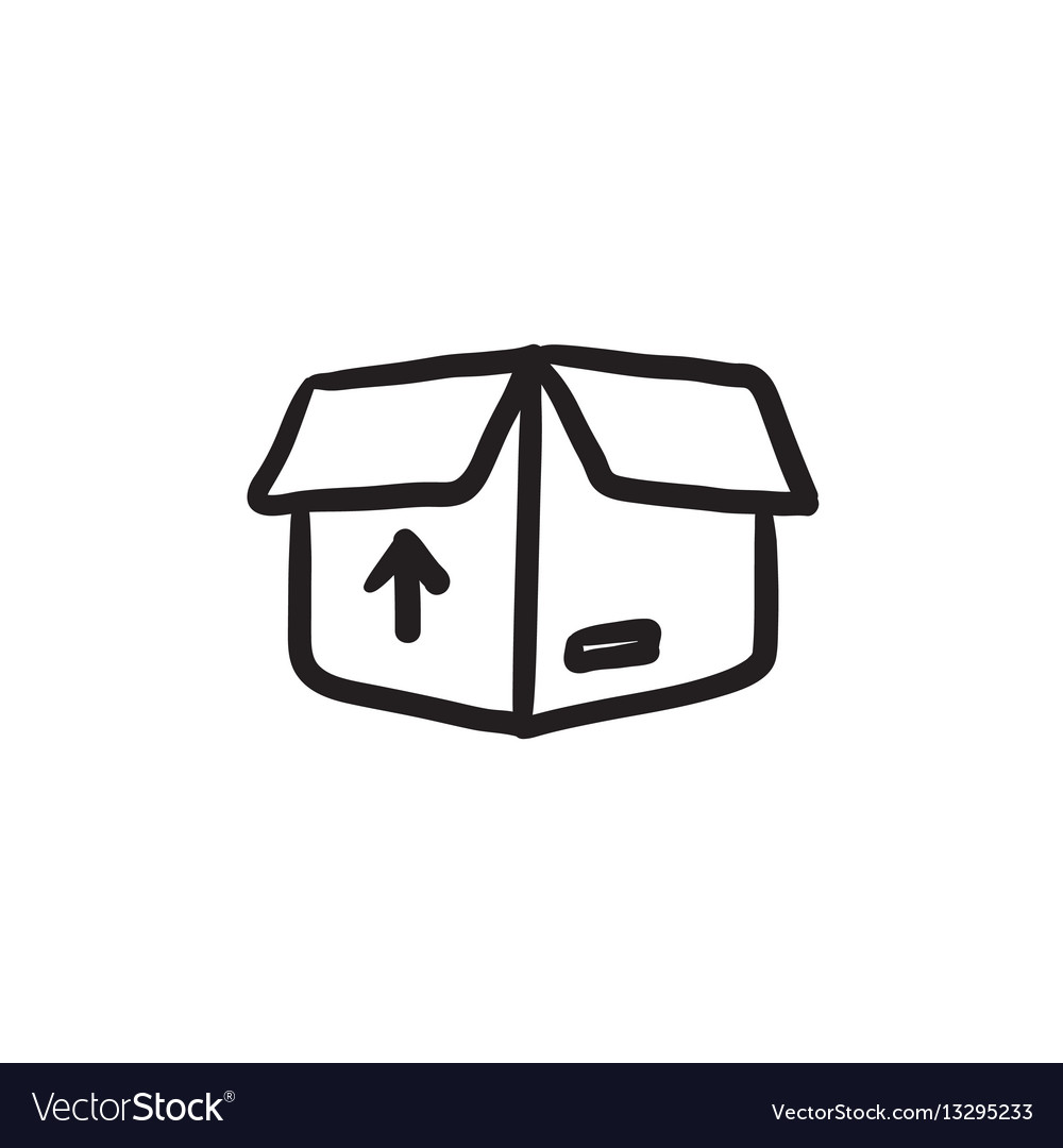 Carton package box sketch icon