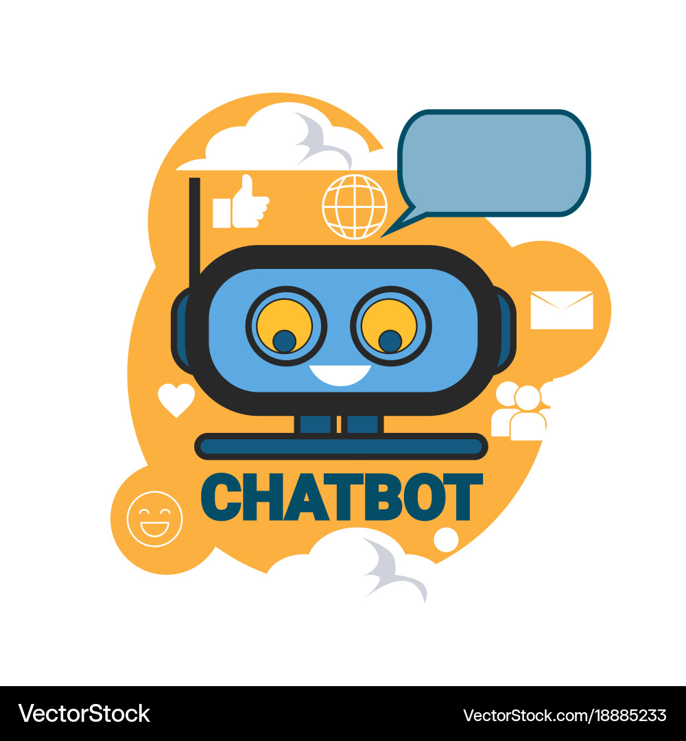Chatbot icon concept support robot technology Vector Image