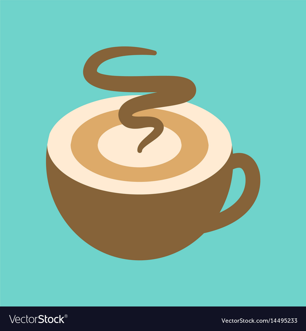 Flat icon on background coffee cup flavor Vector Image