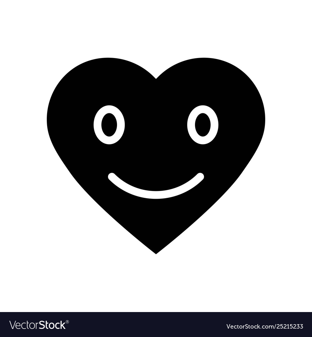 Heart emoticon isolated solid style icon Vector Image