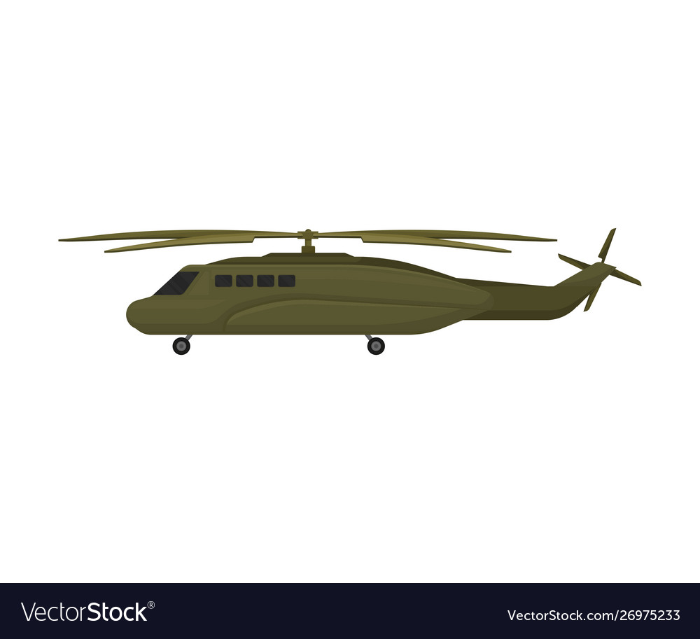 Long military helicopter Royalty Free Vector Image