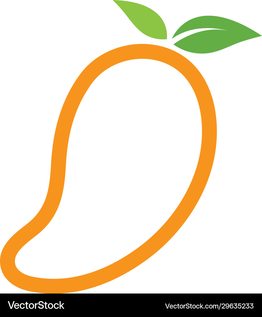 Mango in flat style logo Royalty Free Vector Image