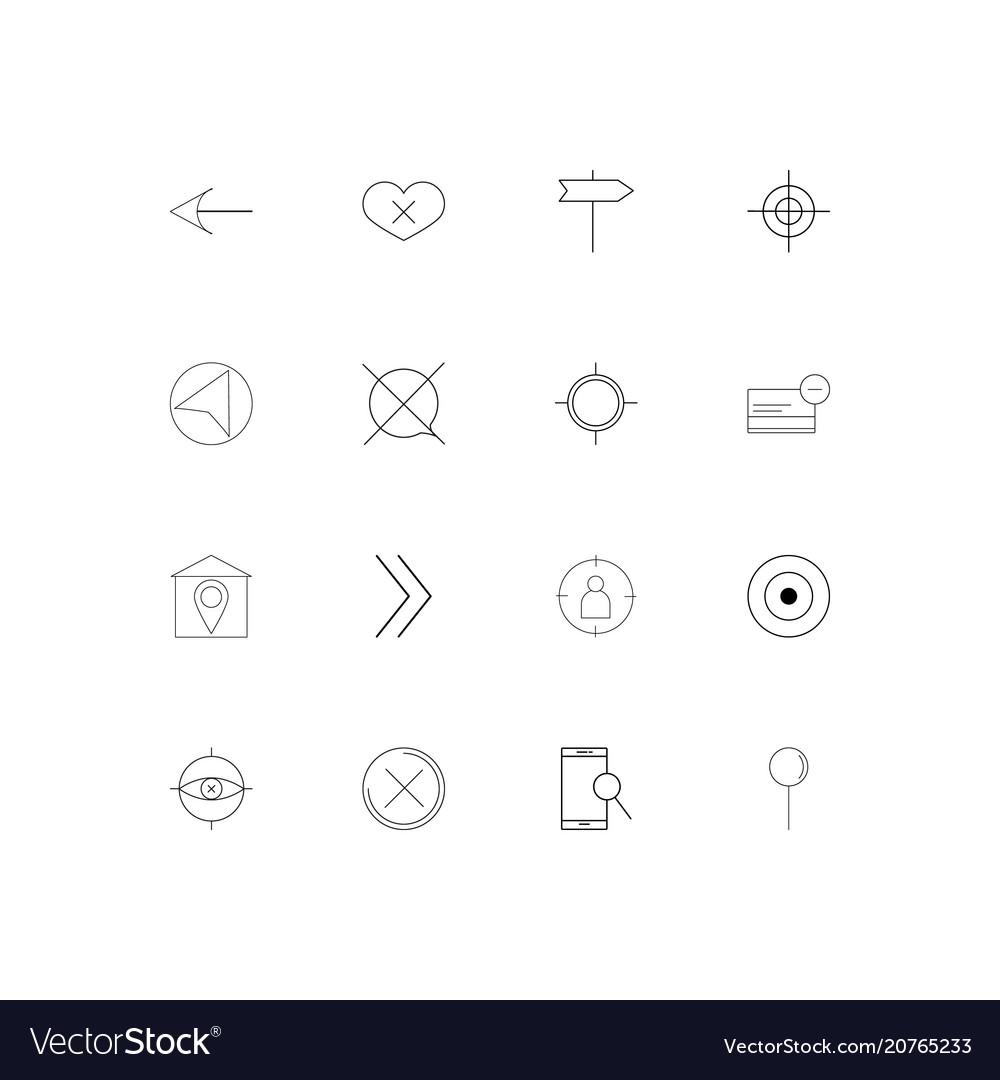 Maps and navigation linear thin icons set