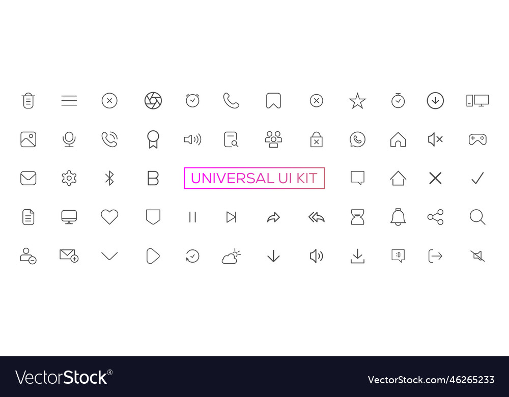 Minimalist and simple looking ui icons set Vector Image