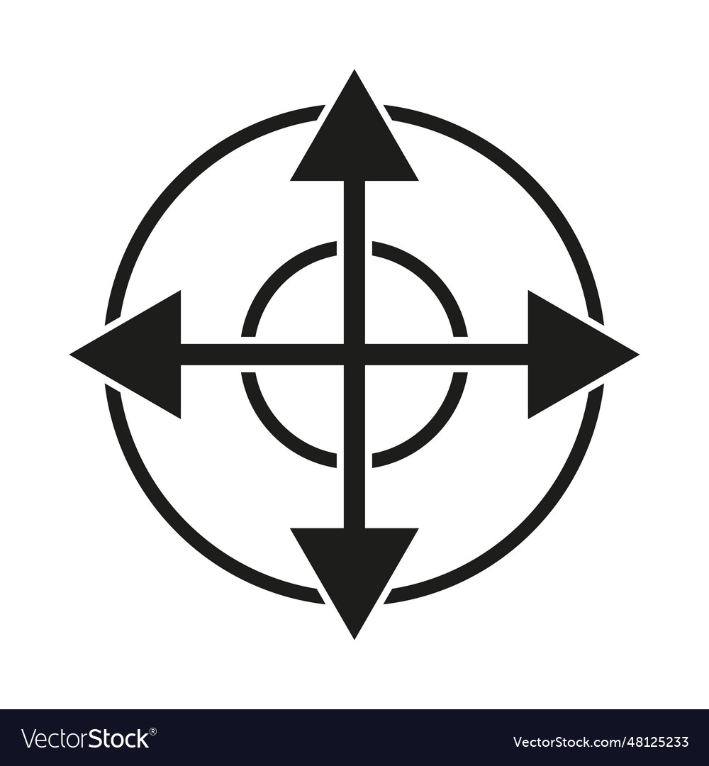 Navigation icon four arrows in a circle vector image Navigation icon four arrows in a circle
