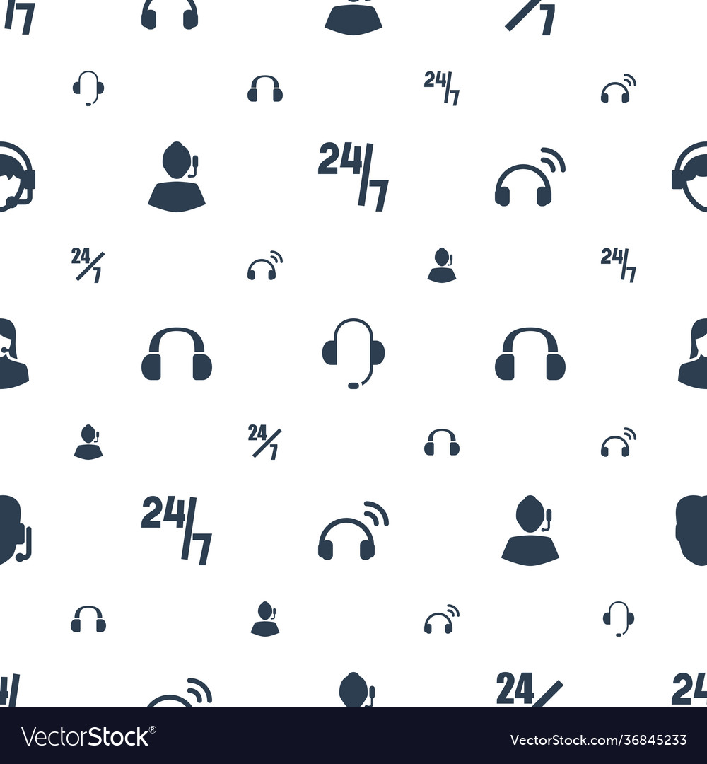 Operator icons pattern seamless white background