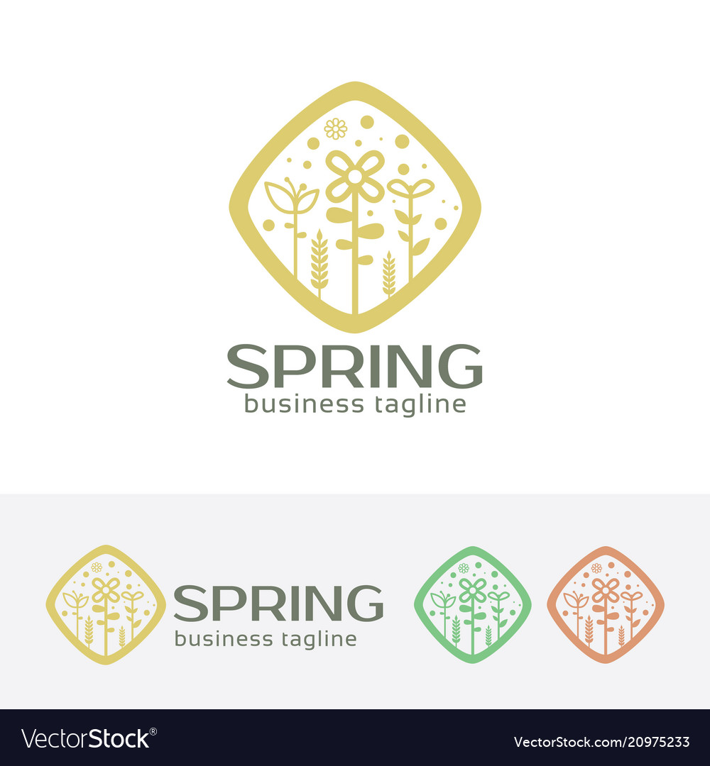 Spring logo design Royalty Free Vector Image - VectorStock