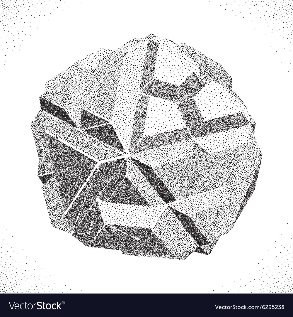 Abstract 3d shape halftone style