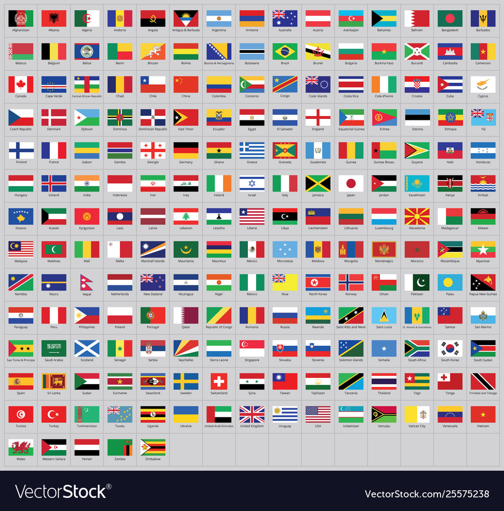 national flag of all countries with names