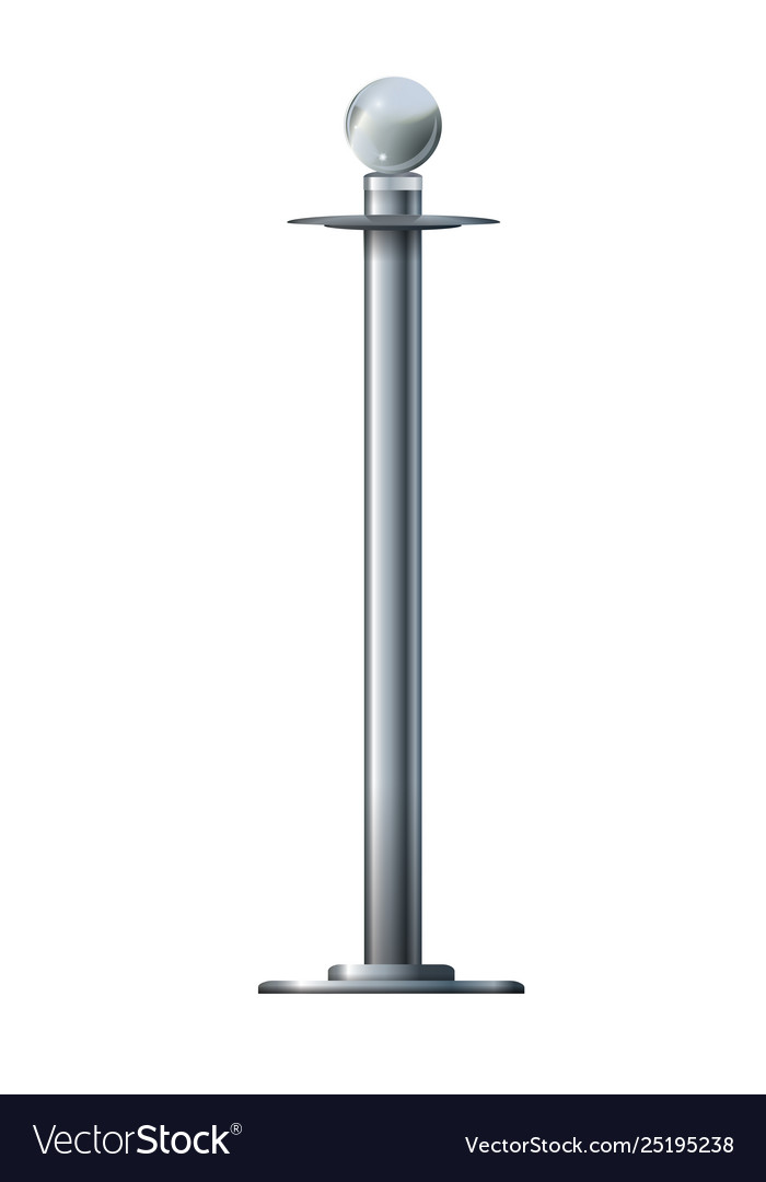 Barrier rope isolated on white silver luxury vip Vector Image