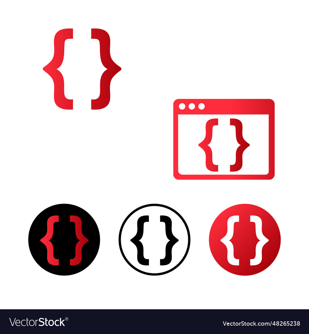 Brackets coding icon vector image Brackets coding icon