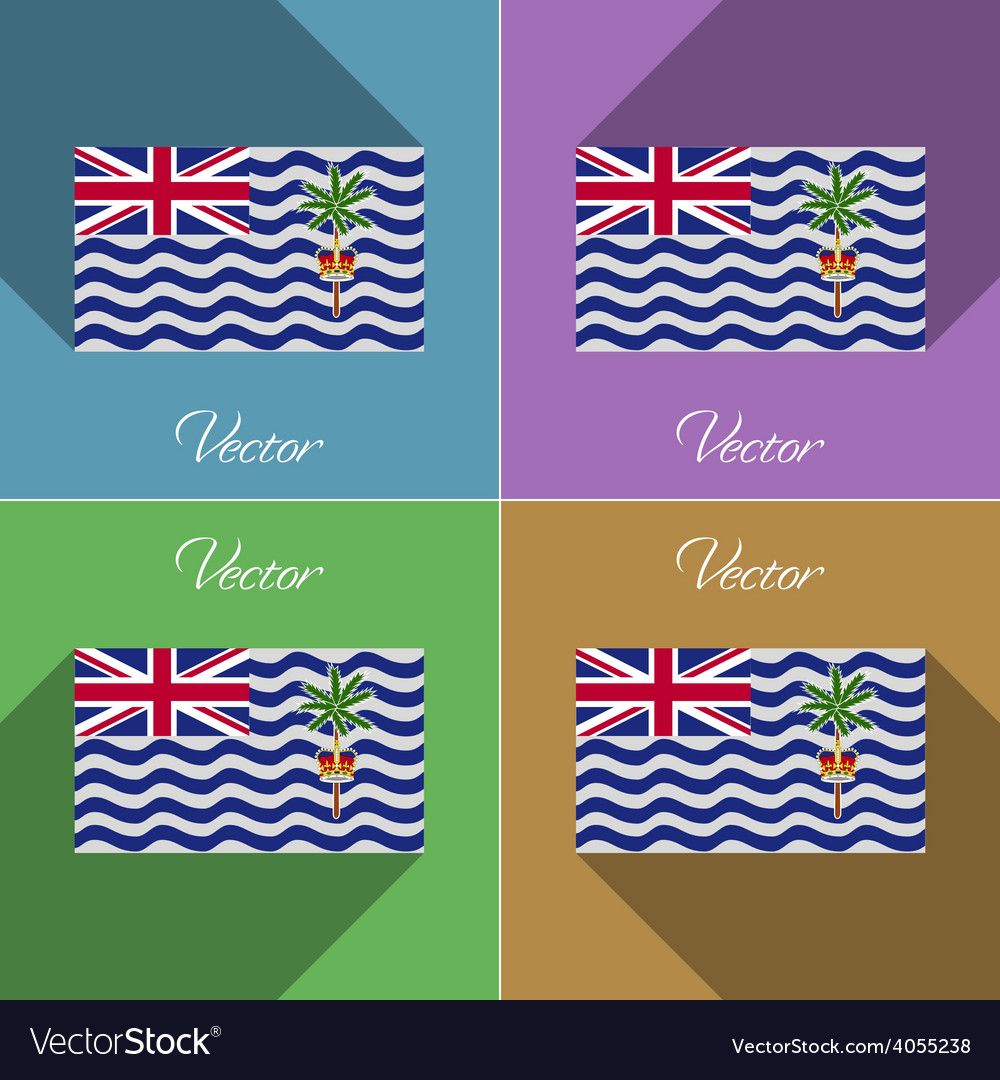 Flags british indian ocean territory set of colors