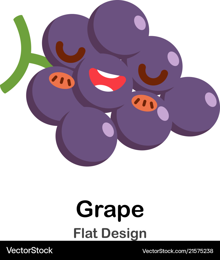 Grape flat icon Royalty Free Vector Image - VectorStock