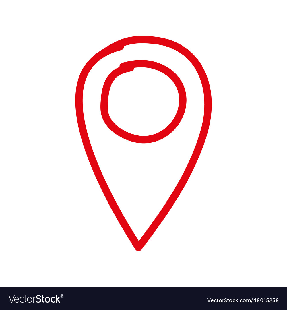 Hand drawn geolocation icon isolated