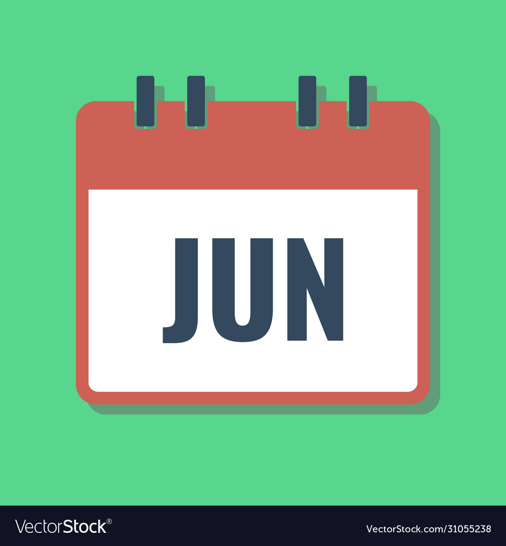 june-month-name-in-calendar-flat-style-royalty-free-vector