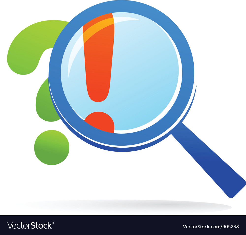 Magnifying glass with question and answer Vector Image