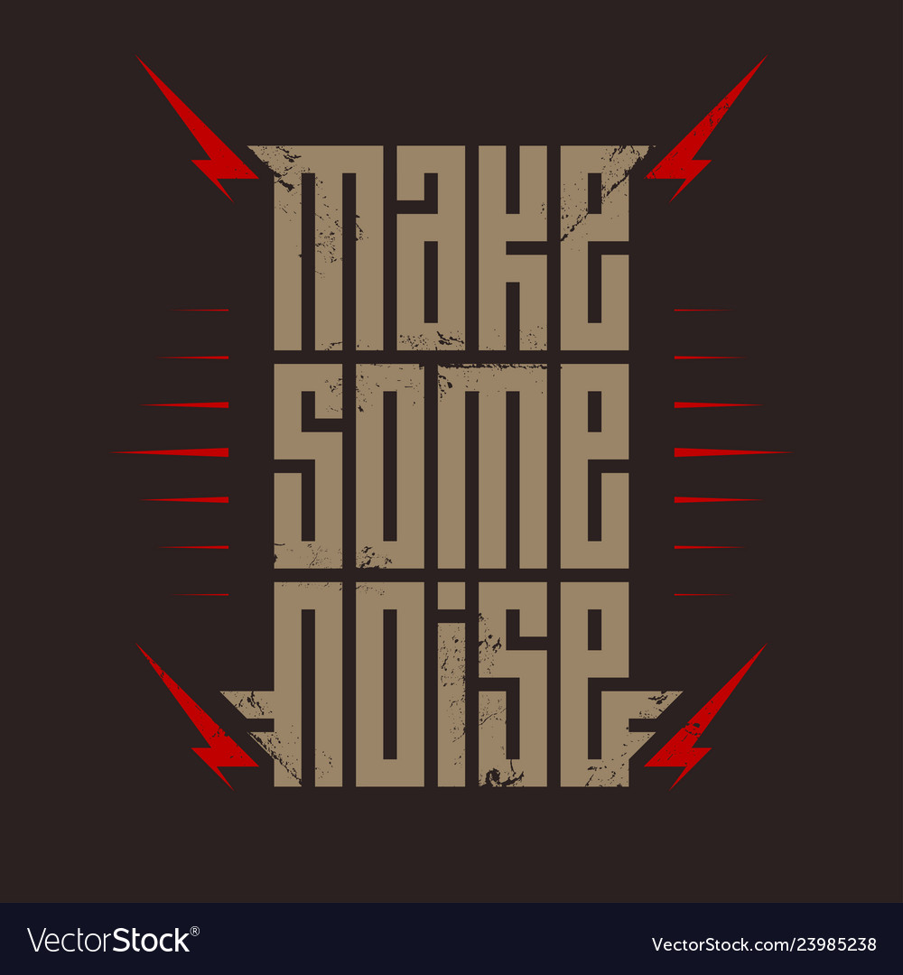 Make some noise music poster with red lightning Vector Image