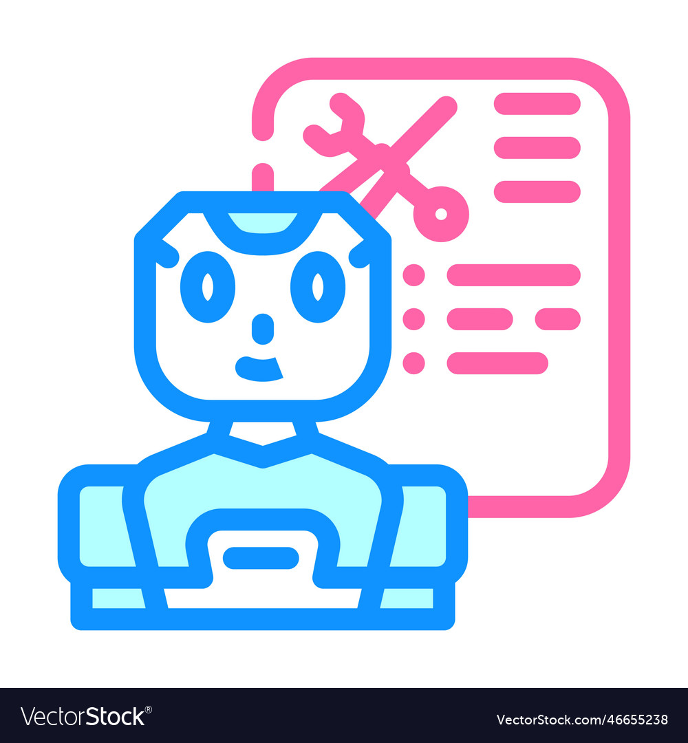Service chat bot color icon vector image Service chat bot color icon