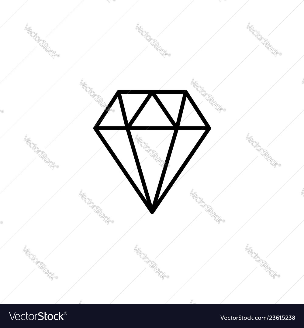 Web line icon diamond black on white background Vector Image