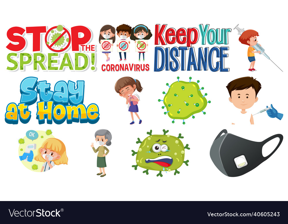 Cartoon character and coronavirus vaccination Vector Image