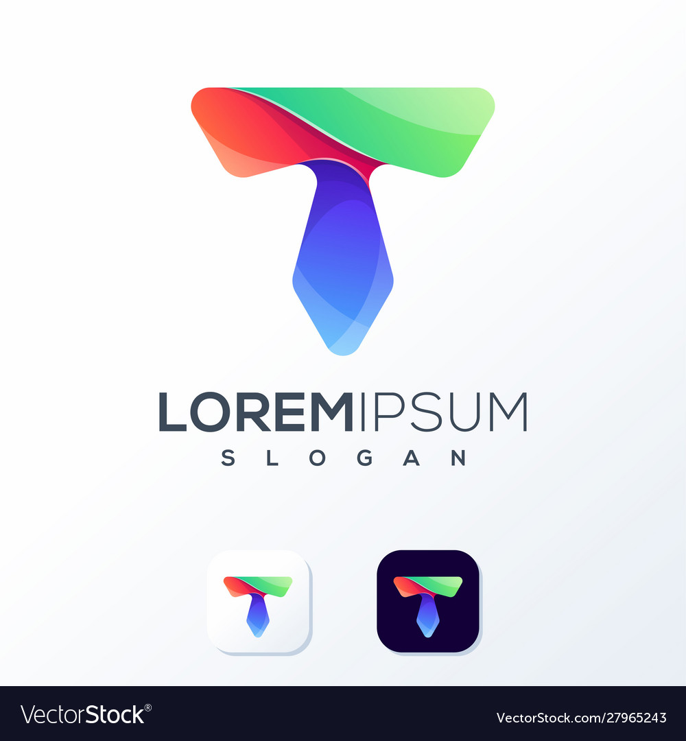 Colorful technology logo design idea