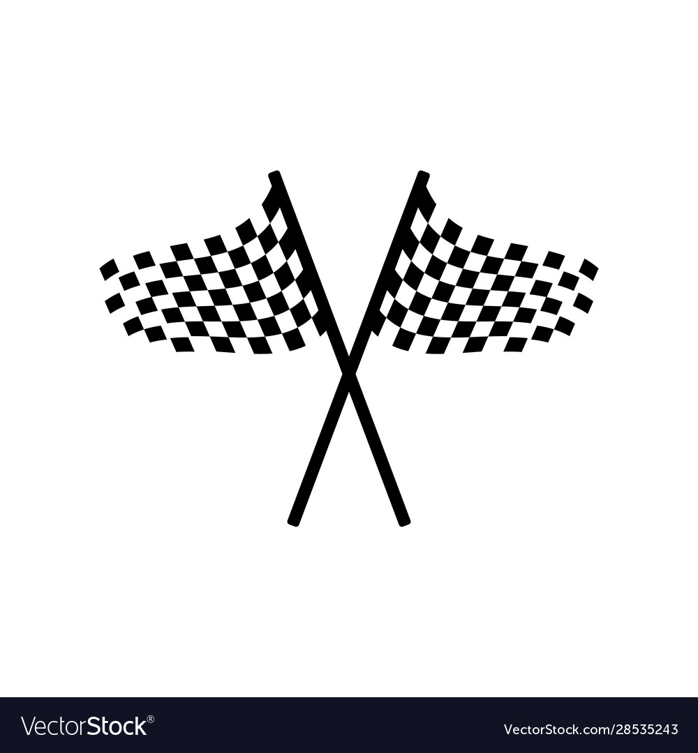 Cross checkered flags icon logo sign racing Vector Image