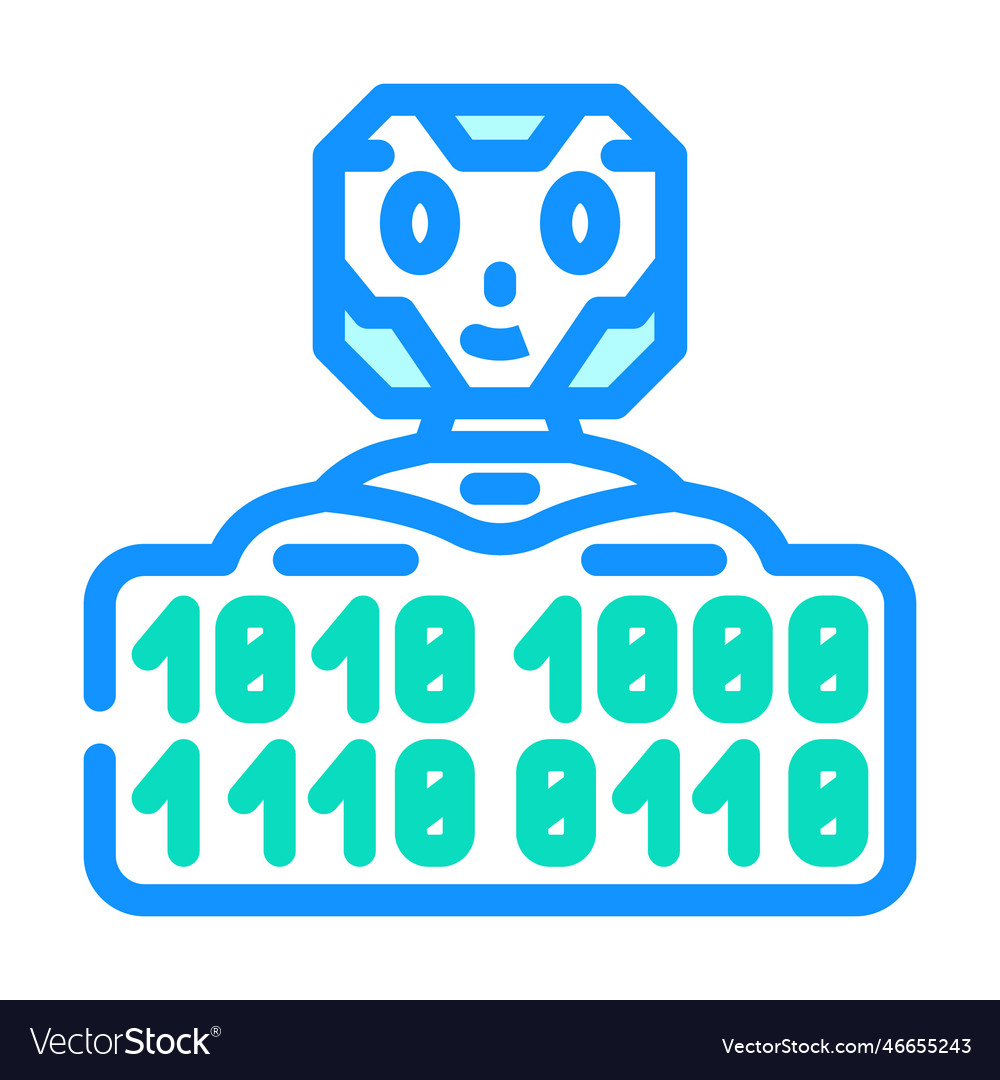 Digital chat bot color icon vector image Digital chat bot color icon