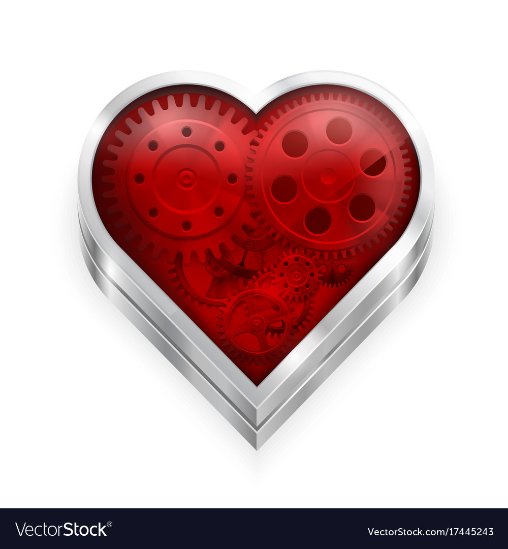 Heart with gears Royalty Free Vector Image - VectorStock