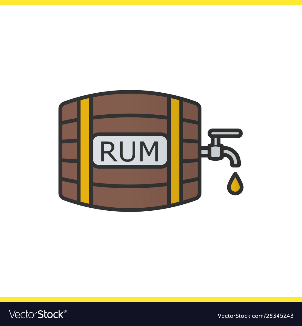 Rum wooden barrel color icon