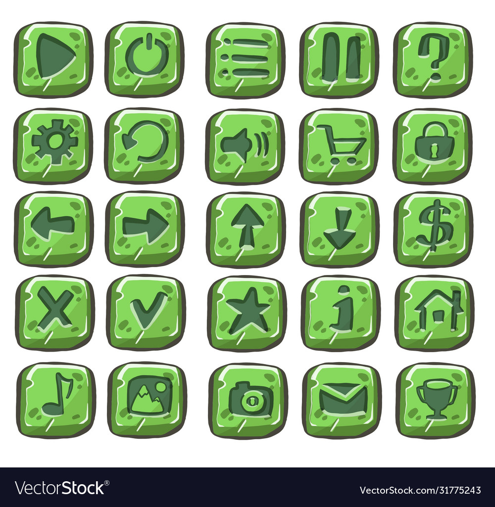 Set of web square button vector image Set of web square button
