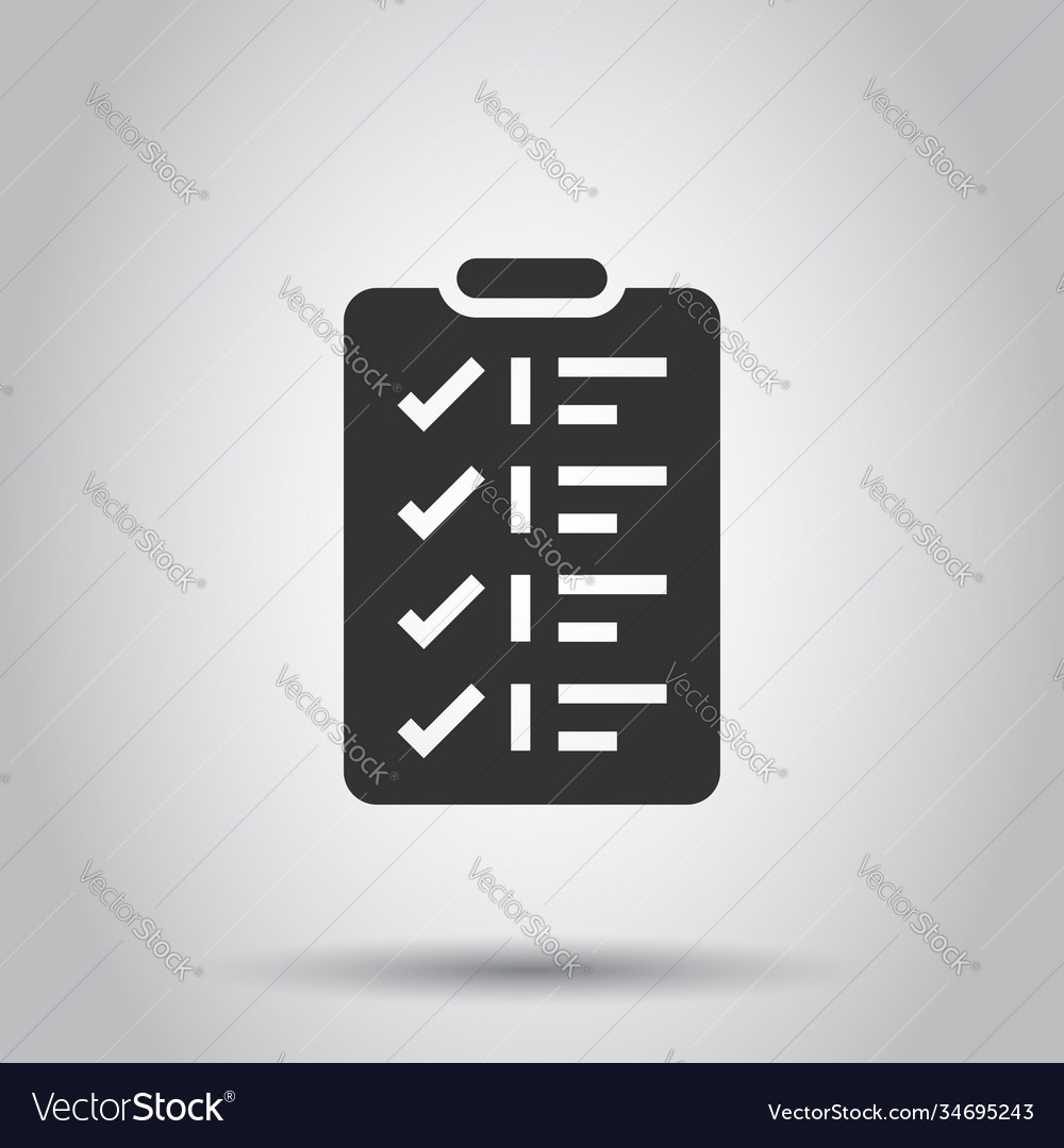 To do list icon in flat style document checklist vector image To do list icon in flat style document checklist