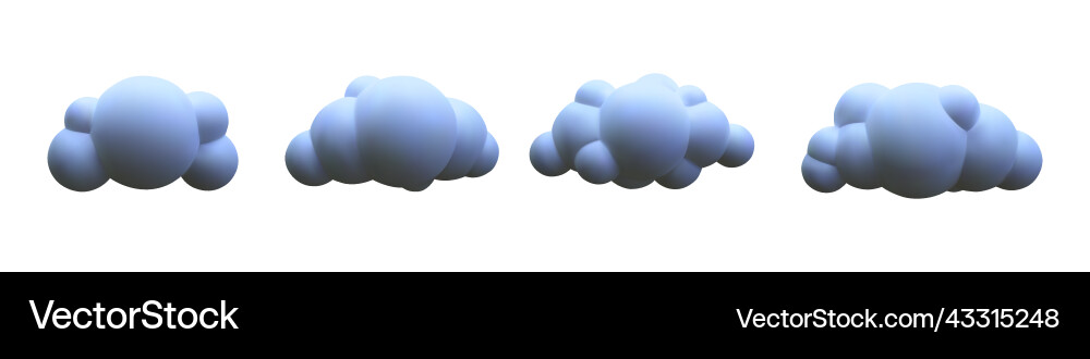 3d realistic clouds collection Royalty Free Vector Image