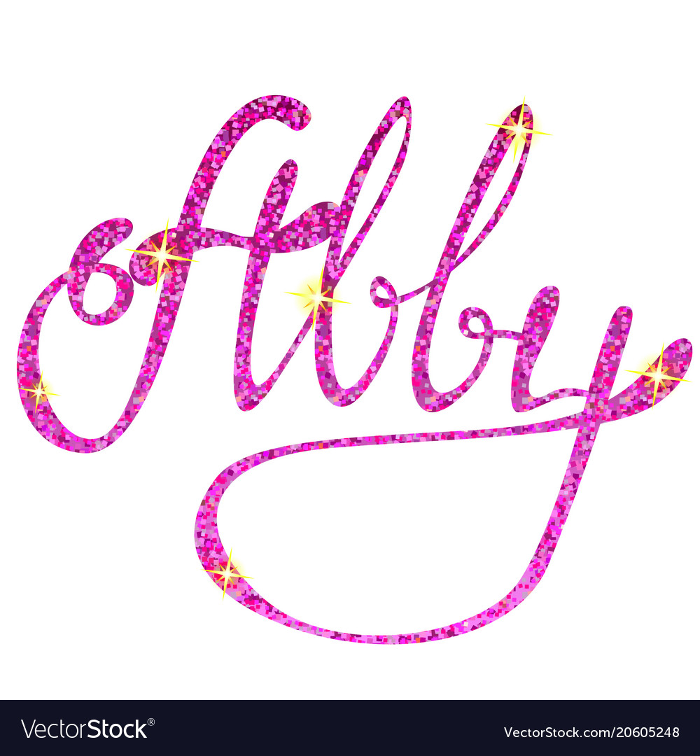 Abby name lettering tinsels Royalty Free Vector Image