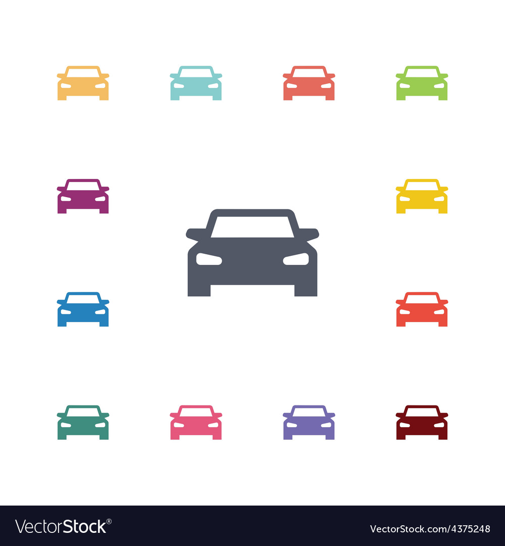 Car flat icons set Royalty Free Vector Image - VectorStock