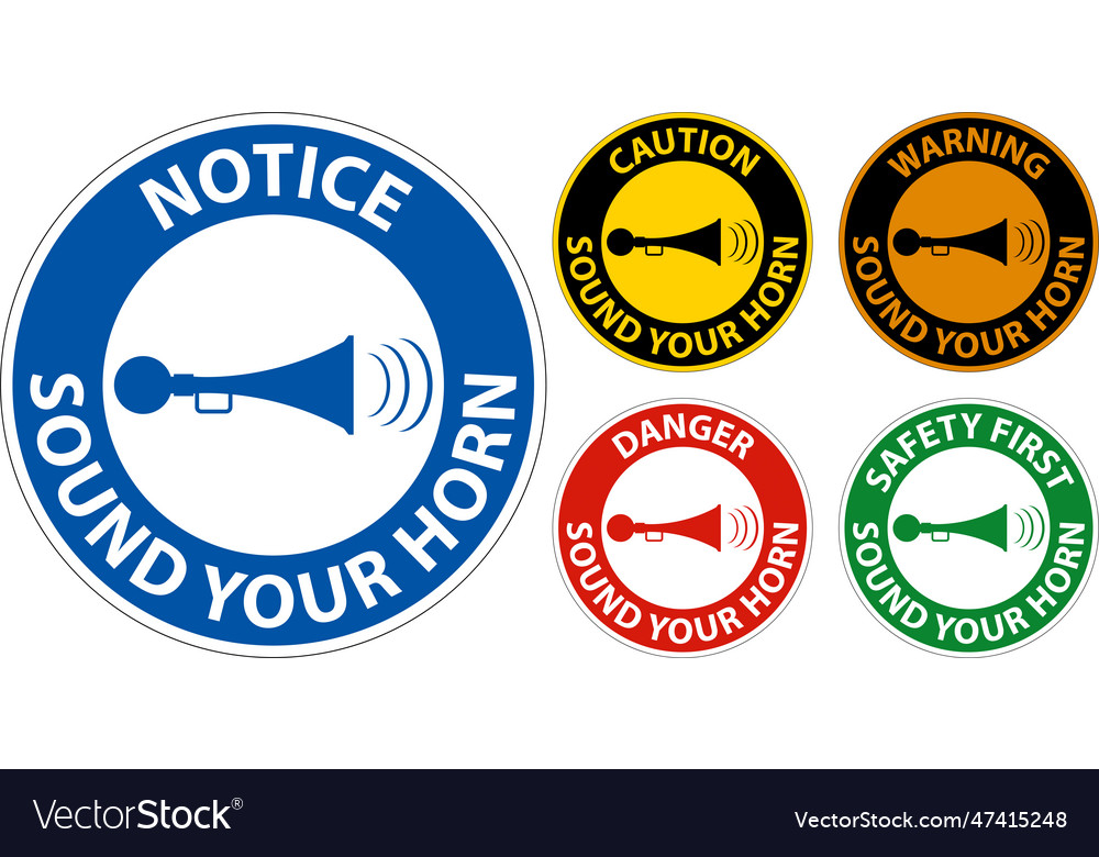 Caution sound your horn symbol sign on white Vector Image