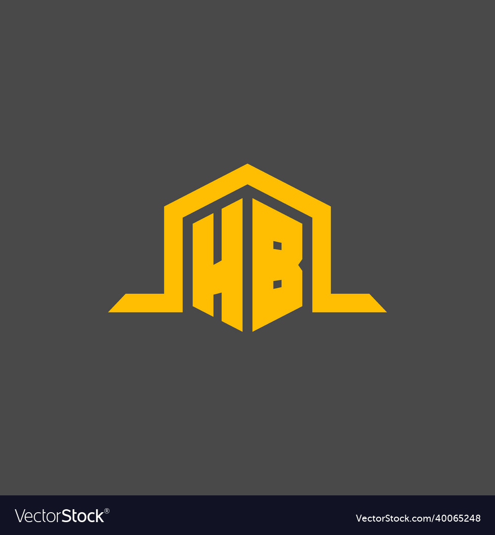 Hb monogram initial logo with hexagon style design